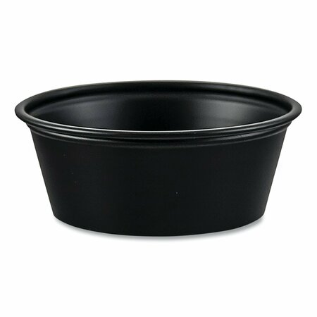 SOLO Portion Containers, Polystyrene, 1.5 oz, Black, 2500PK P150BLK